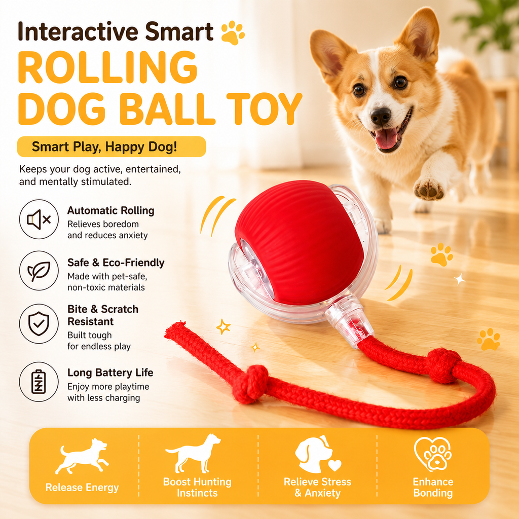 Interactive Smart Rolling Dog Ball Toy