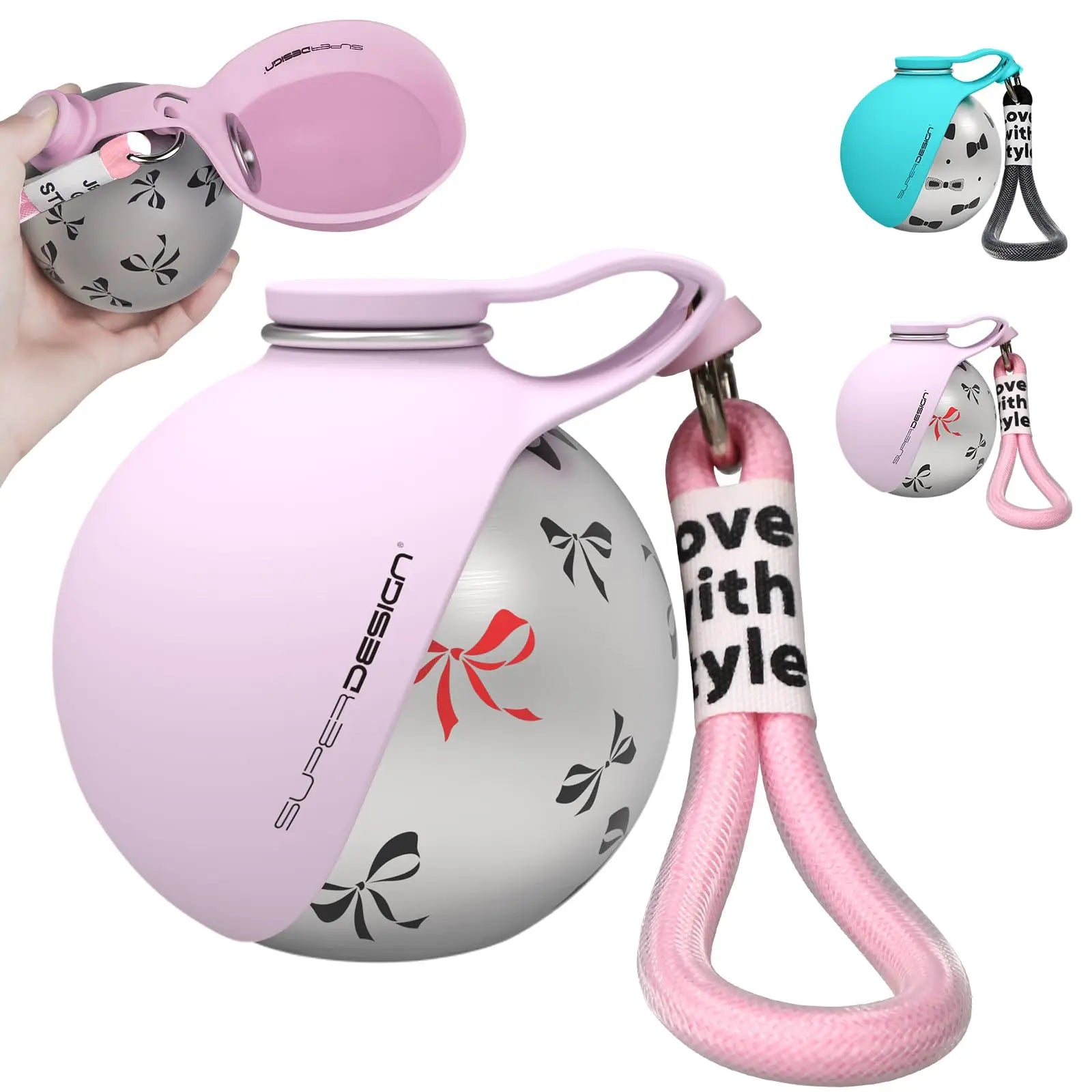 Portable Dog Water Bottle with Foldable Bowl – 285ml