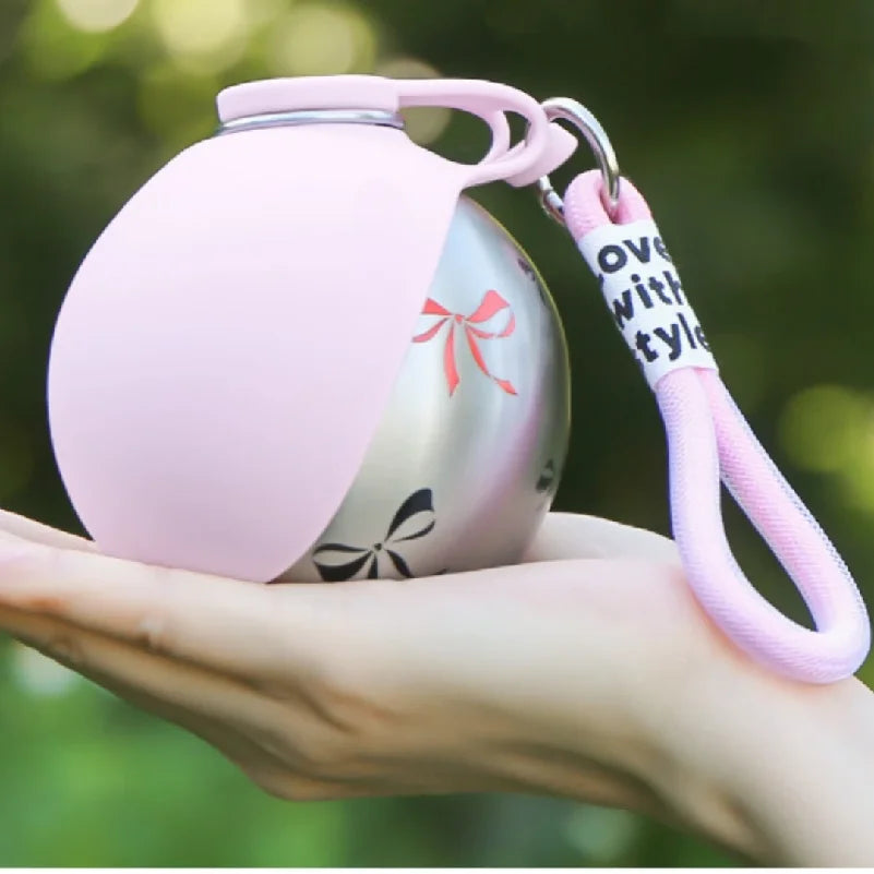 Portable Dog Water Bottle with Foldable Bowl – 285ml